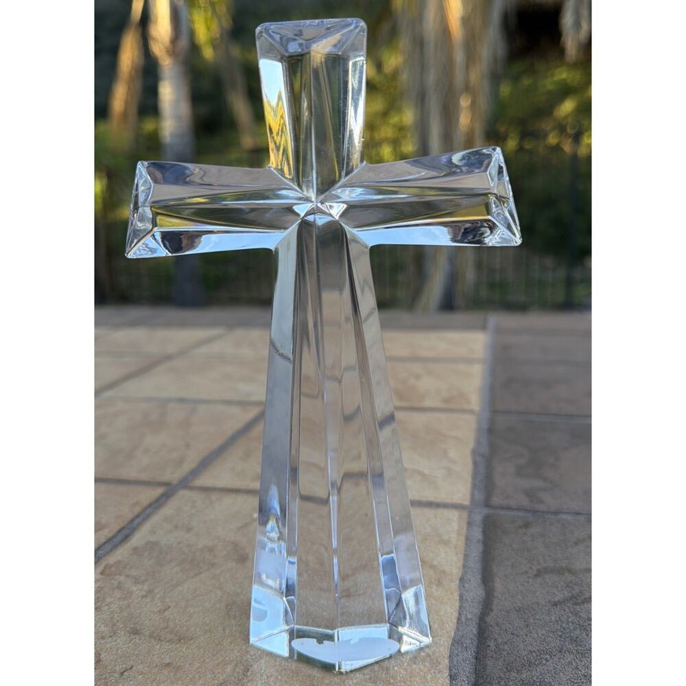 Fine Bohemian 24% Lead Crystal Cross Czech Republic Teleflora Gift 7.5 X 4.5 In.